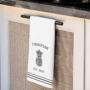 Schwarz-Weiß-Ananas Personalisiert Geschirrtuch