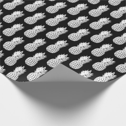 Schwarz-Weiß-Ananas-Verpackungspapier Geschenkpapier (Ecke)