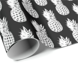 Schwarz-Weiß-Ananas-Verpackungspapier Geschenkpapier