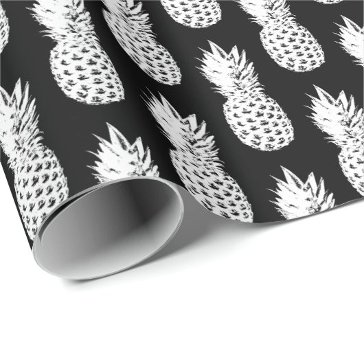Schwarz-Weiß-Ananas-Verpackungspapier Geschenkpapier (Rolleneckpunkt)