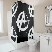 Schwarz-Weiß-Anarchie Duschvorhang (Beispiel)