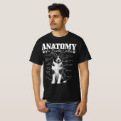 Schwarz-Weiß-Anatomie-Grenz-Hund T-Shirt (Vorne ganz)