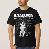 Schwarz-Weiß-Anatomie-Grenz-Hund T-Shirt (Vorderseite)