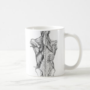 Schwarz-Weiß-Anatomie-Kunst Rückenmuskeln (1890) Kaffeetasse
