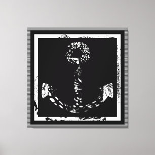 Schwarz-Weiß Anchor Kunst und Kunst Leinwanddruck