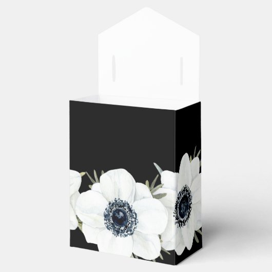 Schwarz-Weiß-Anemonen Wasserfarben Geschenkschachtel (Geöffnet)
