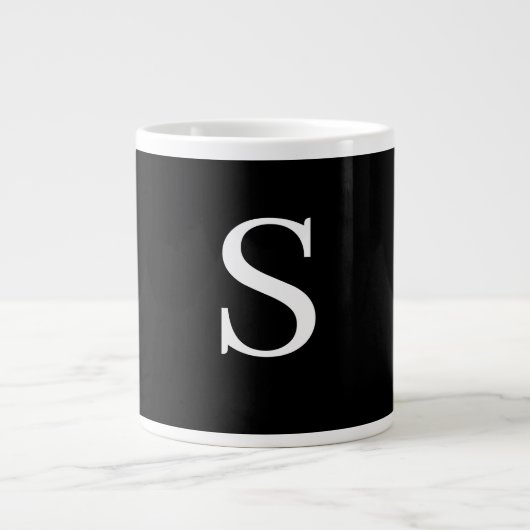 Schwarz-Weiß-Anfangsbuchstaben Mit Monogramm Schli Jumbo-Tasse (Vorderseite)