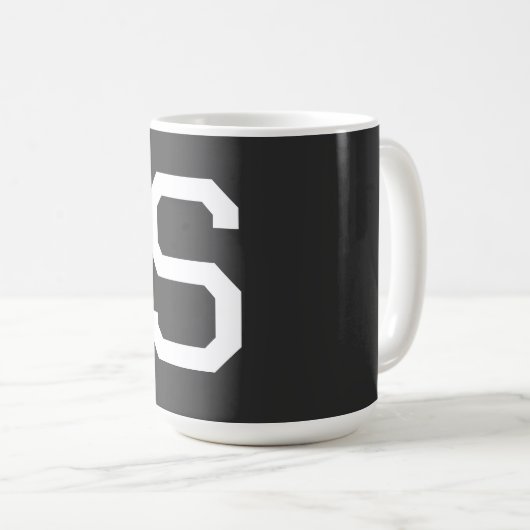 Schwarz-Weiß-Anfangsbuchstaben Mit Monogramm Schli Kaffeetasse (VorderseiteRechts)