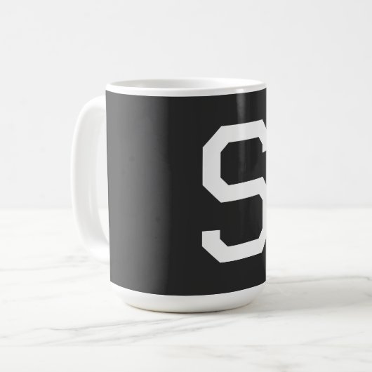 Schwarz-Weiß-Anfangsbuchstaben Mit Monogramm Schli Kaffeetasse (Vorderseite Links)
