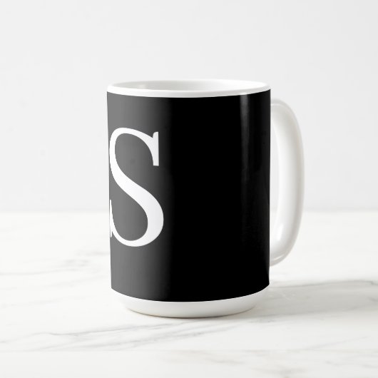 Schwarz-Weiß-Anfangsbuchstaben Mit Monogramm Schli Kaffeetasse (VorderseiteRechts)