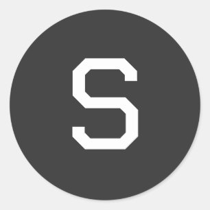 Schwarz-Weiß-Anfangsbuchstaben Mit Monogramm Schli Runder Aufkleber