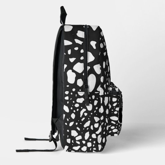 Schwarz/Weiß - Anfangsname und Mit Monogramm Bedruckter Rucksack (Links)