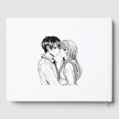 Schwarz-Weiß-Anime-Hochzeit Gästebuch (Rückseite)