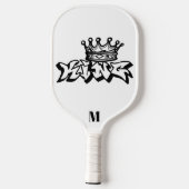 Schwarz-Weiß-Anime-King-Moderne Monogram Pickleball Schläger (Rückseite)