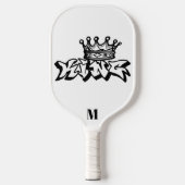 Schwarz-Weiß-Anime-King-Moderne Monogram Pickleball Schläger (Vorderseite)
