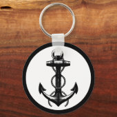 Schwarz-Weiß-Anker Schlüsselanhänger (Vorderseite)