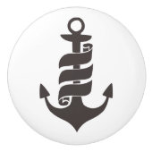 Schwarz-Weiß-Ankerdesign Keramikknauf (Vorderseite)