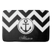 Schwarz-Weiß-Ankermuster Badematte (Vorderseite)