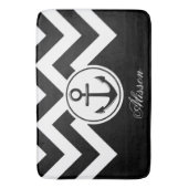 Schwarz-Weiß-Ankermuster Badematte (Vorderseite Vertikal)