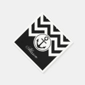 Schwarz-Weiß-Ankermuster Serviette (Ecke)