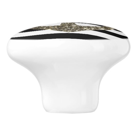 Schwarz-Weiß-Ankerzieher Keramikknauf (Seitenansicht)
