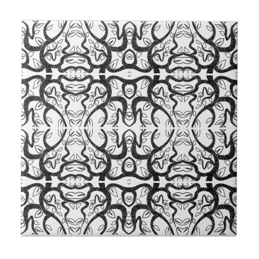 Schwarz & Weiß - Anpassbar - Farbe hinzufügen Fliese (Vorderseite)