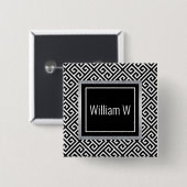 Schwarz-weiß anpassbarer Name Button (Vorne & Hinten)