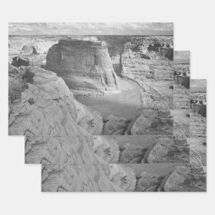 Schwarz-Weiß Ansel Adams Canyon Fotografie Geschenkpapier Set