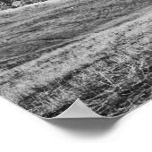 Schwarz-Weiß-Ansicht der kurvenreichen Straße Poster (Ecke)