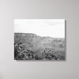 Schwarz-Weiß-Ansicht über den Grand Canyon 16x20 Leinwanddruck