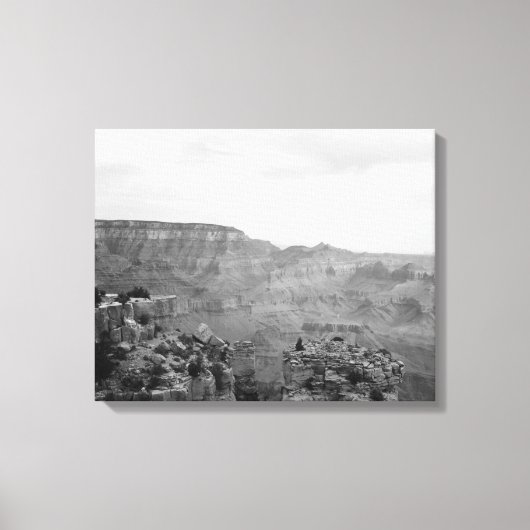 Schwarz-Weiß-Ansicht über den Grand Canyon 16x20 Leinwanddruck (Vorderseite)