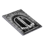 Schwarz-Weiß-Ansicht von Fenster- und Blume-Töpfen Notizblock (Rechte Seite)