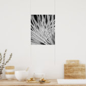Schwarz-Weiß-Ansicht von Palmenblättern Poster (Küche)
