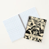 Schwarz-weiß antike Altstadt Botanisch Notizblock (Innenseite)