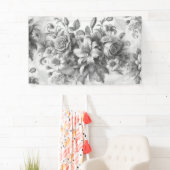 Schwarz-Weiß-Antike Blumen Perfektion Banner (Insitu)