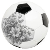 Schwarz-Weiß-Antike Blumen Perfektion Fußball (Dreiviertel)