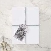 Schwarz-Weiß-Antike Blumen Perfektion Geschenkanhänger (Mit Garn)