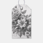 Schwarz-Weiß-Antike Blumen Perfektion Geschenkanhänger (Rückseite)