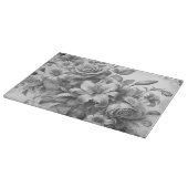 Schwarz-Weiß-Antike Blumen Perfektion Schneidebrett (Ecke)