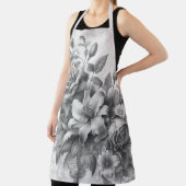 Schwarz-Weiß-Antike Blumen Perfektion Schürze (InSitu)