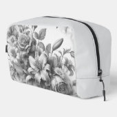 Schwarz-Weiß-Antike Blumen Perfektion Waschbeutel (Rechte Ecke)