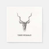 Schwarz-Weiß-Antilope Horn Serviette (Vorderseite)