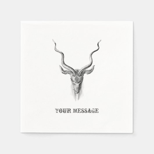 Schwarz-Weiß-Antilope Horn Serviette (Vorderseite)