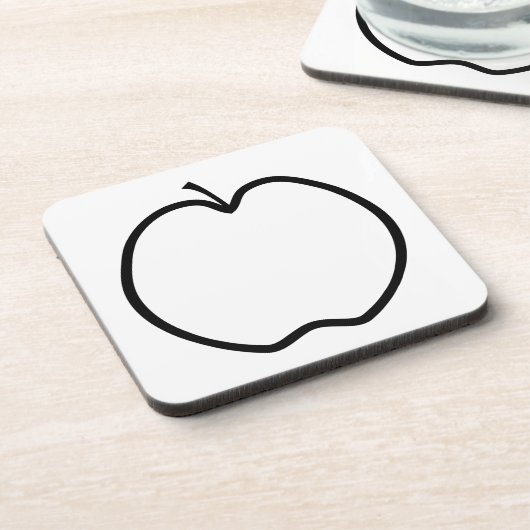 Schwarz-Weiß-Apfel. Untersetzer (Linke Seite)