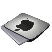 Schwarz-Weiß-Apfellogo auf weißem Hintergrund Laptopschutzhülle (Vorne Knopf)