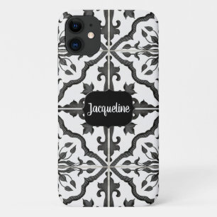 Schwarz-Weiß-Aquarell-Muster Case-Mate iPhone Hülle