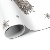 Schwarz-Weiß-Aquarell Winter Schneeflocken Geschenkpapier (Rolleneckpunkt)