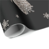 Schwarz-Weiß-Aquarell Winter Schneeflocken Geschenkpapier (Rolleneckpunkt)