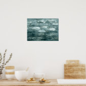 Schwarz-Weiß-Aquarellbilder Poster (Küche)