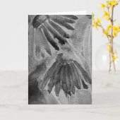 Schwarz-Weiß-Aquarellgrün Karte (Gelbe Blume)